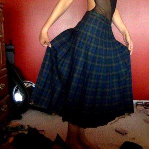 Ankle-Length Midi Pendleton Pleated Skirt Plaid